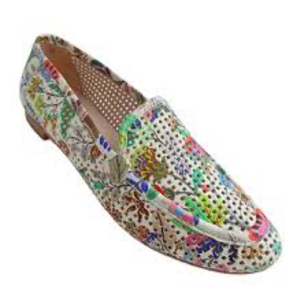 LALISA Perforated Leather Sofia Loafer in Color - Multi